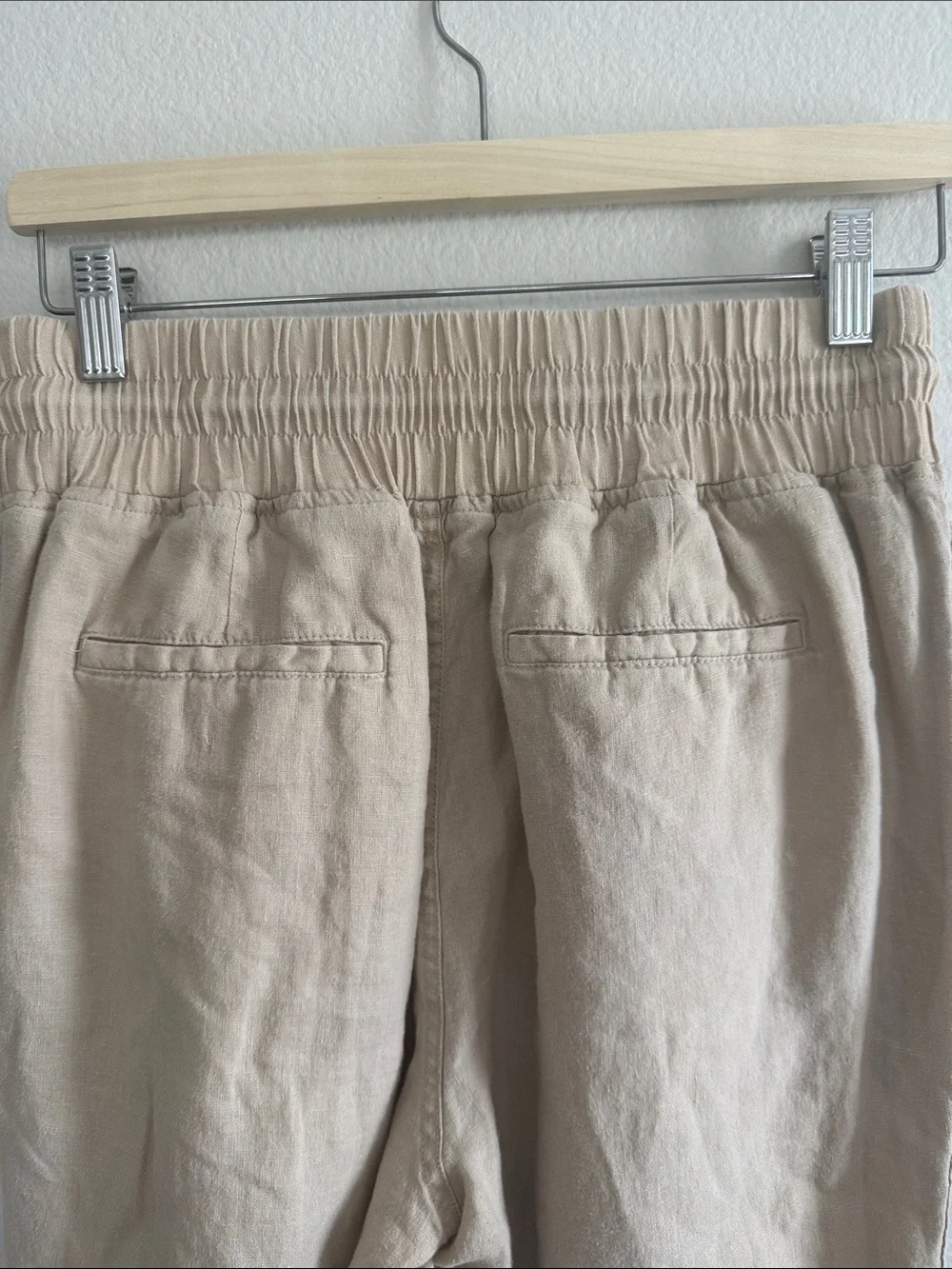 Quince 100% European Linen Cropped Wide Leg Pants High Waist in Driftwood